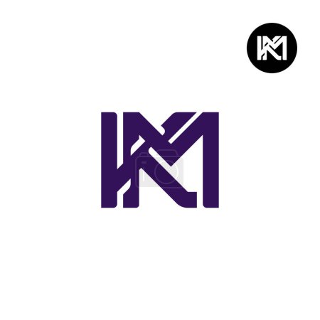 Ilustración de Letra KM Monograma Logo Design - Imagen libre de derechos