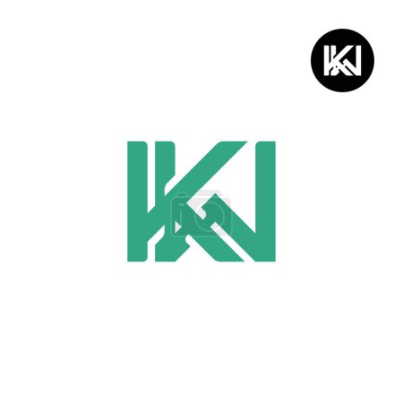 Ilustración de Letra KW Monograma Logo Design - Imagen libre de derechos