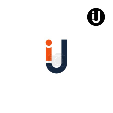 Ilustración de Letra IJ JI Monograma Logo Design - Imagen libre de derechos