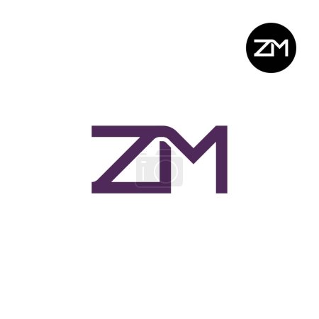 Ilustración de Letra Diseño de Logo ZM Monogram - Imagen libre de derechos