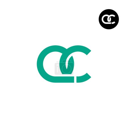 Ilustración de Letra QC Monograma Diseño de Logo - Imagen libre de derechos