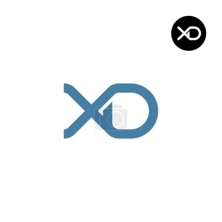 Ilustración de Diseño del logotipo del monograma de la letra XD - Imagen libre de derechos
