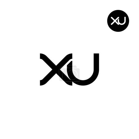 Ilustración de Diseño del logotipo del monograma de la letra XU - Imagen libre de derechos