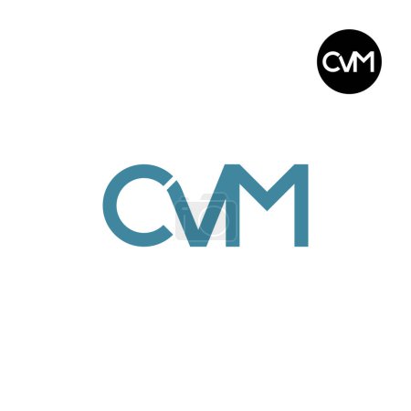 Ilustración de Diseño del logotipo de la letra CVM Monogram - Imagen libre de derechos