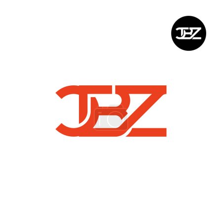 Ilustración de Letra CBZ Monograma Diseño de Logo - Imagen libre de derechos