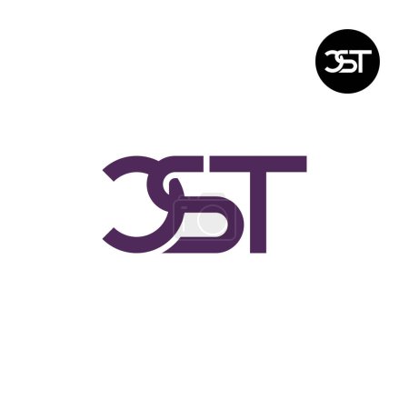 Ilustración de Carta CST Monograma Logo Diseño - Imagen libre de derechos
