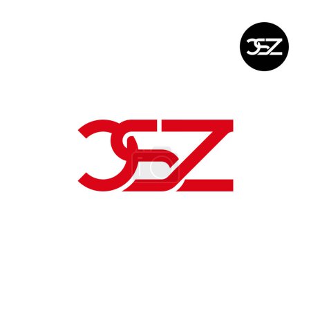 Ilustración de Carta CSZ Monograma Logo Diseño - Imagen libre de derechos
