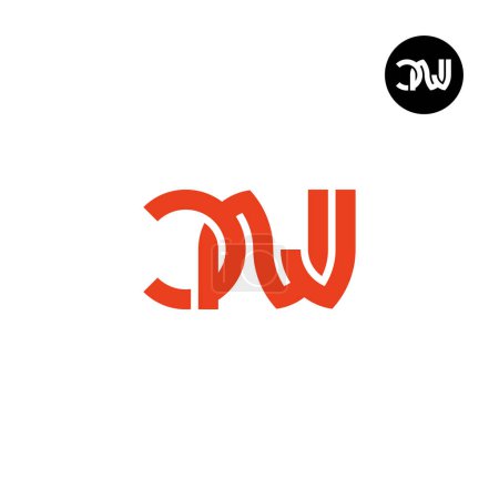 Ilustración de Carta CNJ Monograma Logo Diseño - Imagen libre de derechos