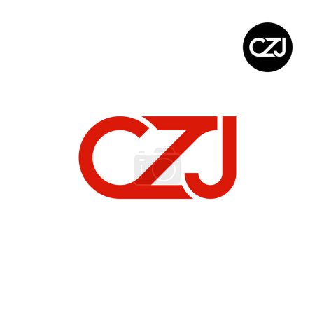 Ilustración de Letra CZJ Monograma Diseño de Logo - Imagen libre de derechos