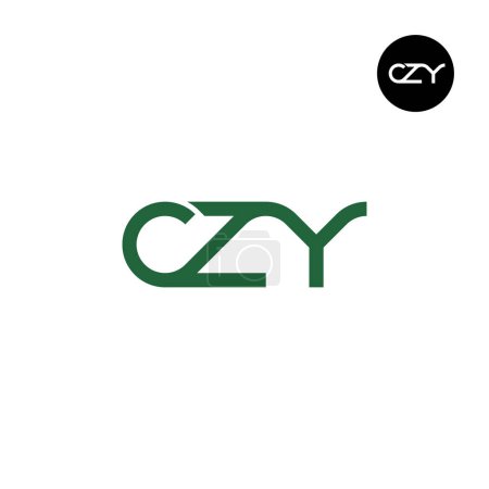 Ilustración de Letra CZY Monograma Diseño de Logo - Imagen libre de derechos