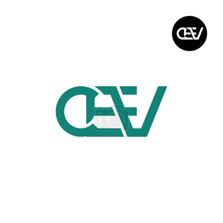 Ilustración de Carta Diseño del logotipo del monograma CEV - Imagen libre de derechos