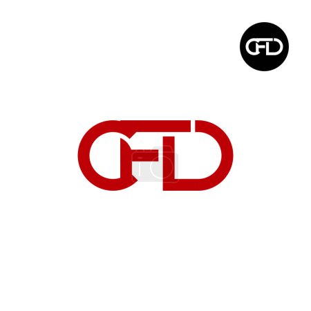 Ilustración de Carta CFD Monograma Logo Diseño - Imagen libre de derechos