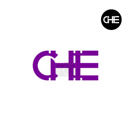 Ilustración de Carta CHE Monograma Logo Diseño - Imagen libre de derechos