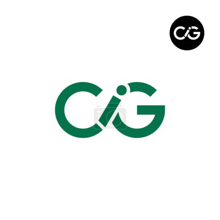Ilustración de Carta Diseño del logotipo del monograma CIG - Imagen libre de derechos
