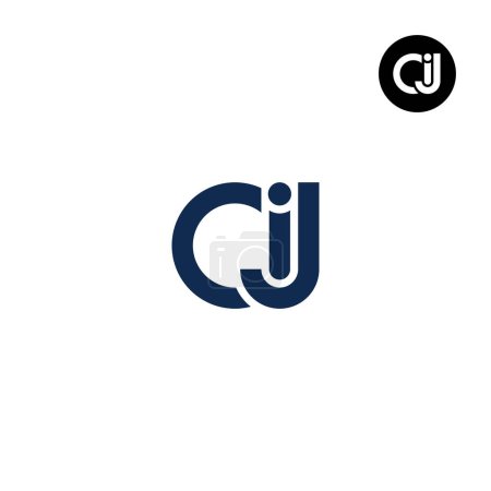 Ilustración de Carta Diseño del logotipo del monograma CIJ - Imagen libre de derechos