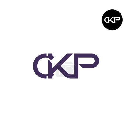 Ilustración de Diseño del logotipo del monograma de la letra CKP - Imagen libre de derechos