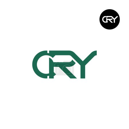 Ilustración de Carta CRY Monograma Logo Diseño - Imagen libre de derechos