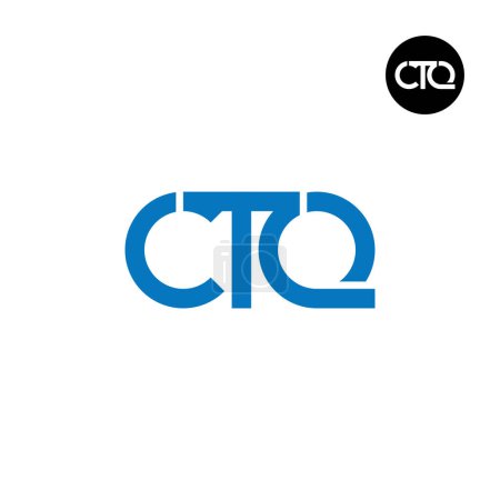 Ilustración de Diseño del logotipo del monograma de la letra CTQ - Imagen libre de derechos