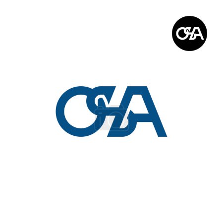 Ilustración de Carta OSA Monograma Logo Diseño - Imagen libre de derechos