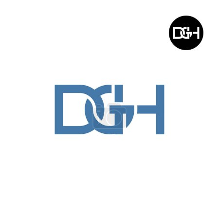 Ilustración de Letra DGH Monograma Diseño de Logo - Imagen libre de derechos