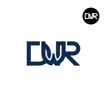 Ilustración de Diseño del logotipo del monograma de la letra DWR - Imagen libre de derechos