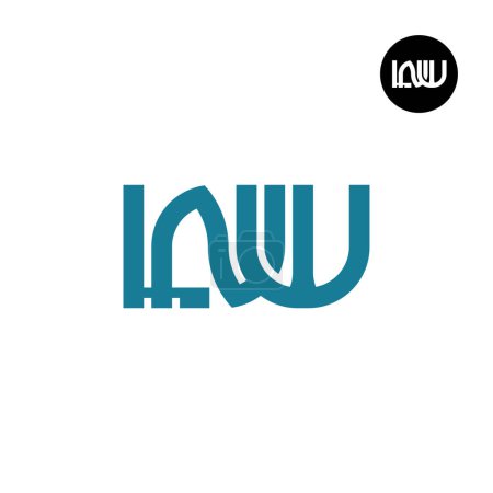 Ilustración de Letra LNW Monograma Logo Design - Imagen libre de derechos