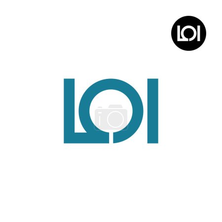Ilustración de Carta Logotipo LOI Monograma Diseño - Imagen libre de derechos