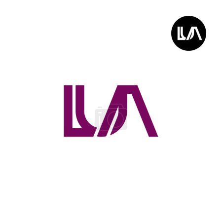 Ilustración de Carta LUA Monograma Logo Diseño - Imagen libre de derechos