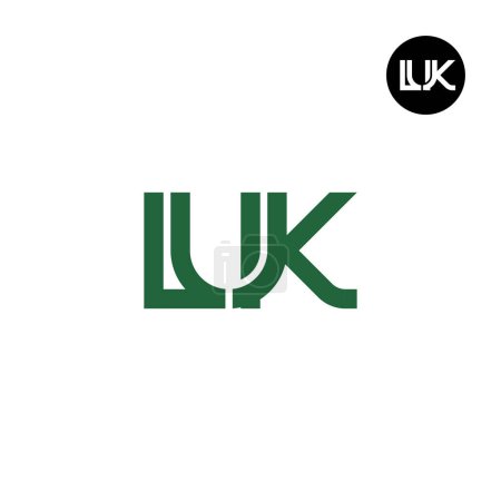 Ilustración de Carta LUK Monograma Diseño de Logo - Imagen libre de derechos