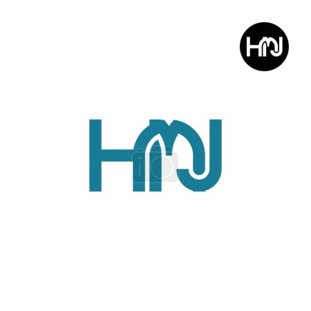 Ilustración de Letra HMJ Monograma Logo Design - Imagen libre de derechos