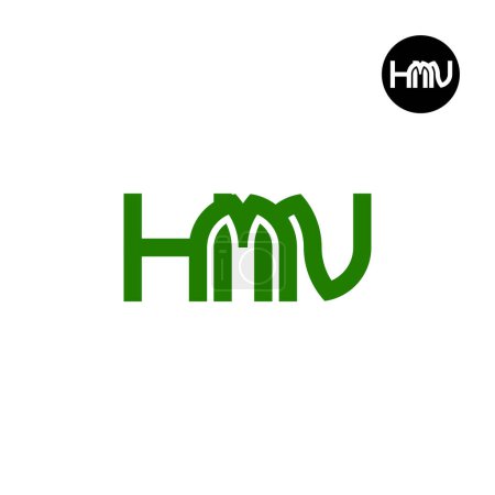 Ilustración de Letra HMN Monograma Logo Design - Imagen libre de derechos