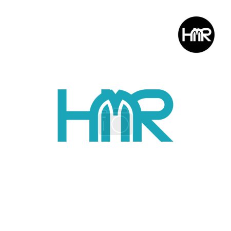 Ilustración de Letra HMR Monograma Logo Design - Imagen libre de derechos