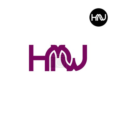 Illustration for Letter HMW Monogram Logo Design - Royalty Free Image