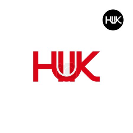 Ilustración de Letra HUK Monograma Logo Design - Imagen libre de derechos