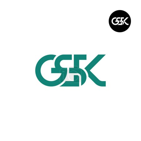 Ilustración de Letra GSK Monograma Logo Design - Imagen libre de derechos