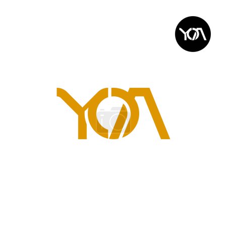 Ilustración de Carta YOA monograma logotipo de diseño - Imagen libre de derechos