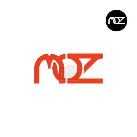 Illustration for Letter MOZ Monogram Logo Design - Royalty Free Image