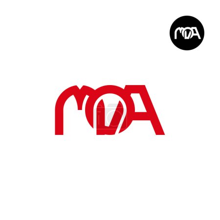 Ilustración de Carta MOA Monograma Logo Diseño - Imagen libre de derechos