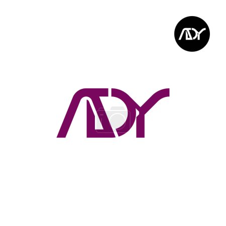 Téléchargez les illustrations : Lettre ADY Monogram Logo Design - en licence libre de droit