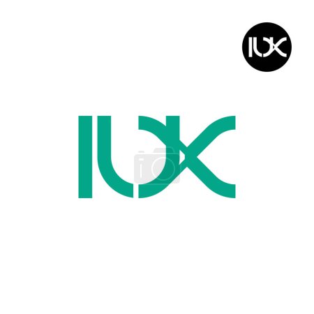 Ilustración de Carta IUX Monograma Logo Diseño - Imagen libre de derechos