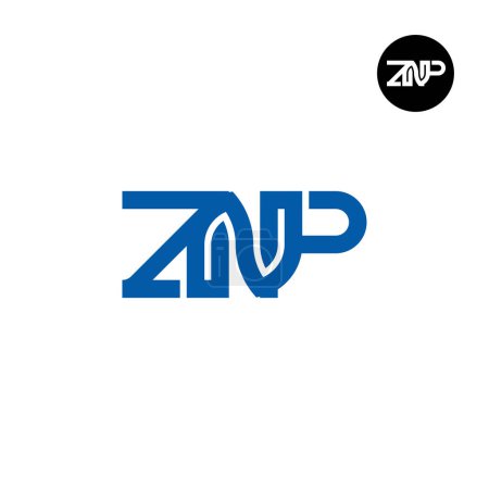 Ilustración de Letra ZNP Monograma Logo Design - Imagen libre de derechos