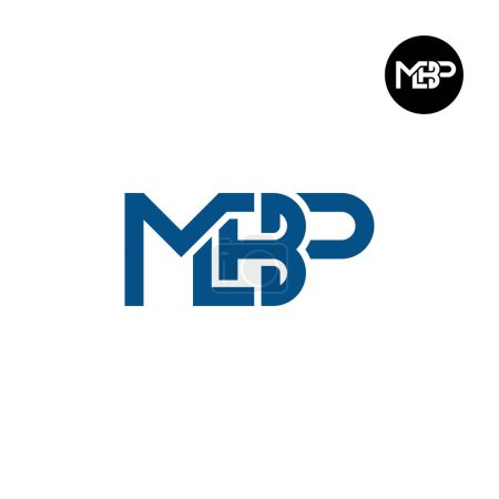 Ilustración de Diseño del logotipo del monograma MBP de la letra - Imagen libre de derechos