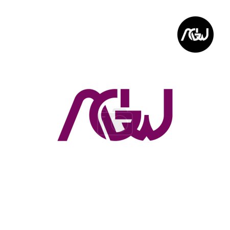 Ilustración de Carta AGW Monograma Logo Diseño - Imagen libre de derechos