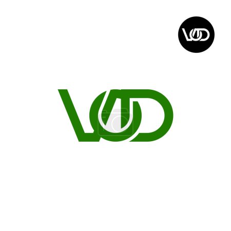Ilustración de Carta VOD Monograma Logo Diseño - Imagen libre de derechos
