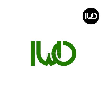 Ilustración de Letra Diseño del logotipo del monograma IWO - Imagen libre de derechos