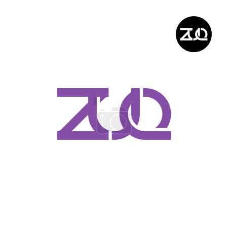 Ilustración de Carta ZUQ Monograma Diseño de Logo - Imagen libre de derechos