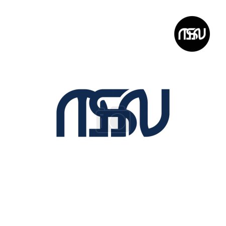Illustration for Letter MSN Monogram Logo Design - Royalty Free Image