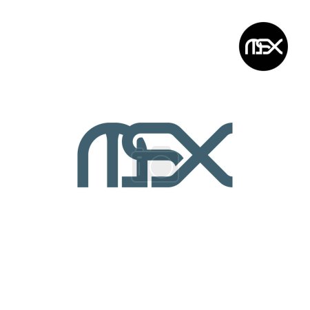 Illustration for Letter MSX Monogram Logo Design - Royalty Free Image