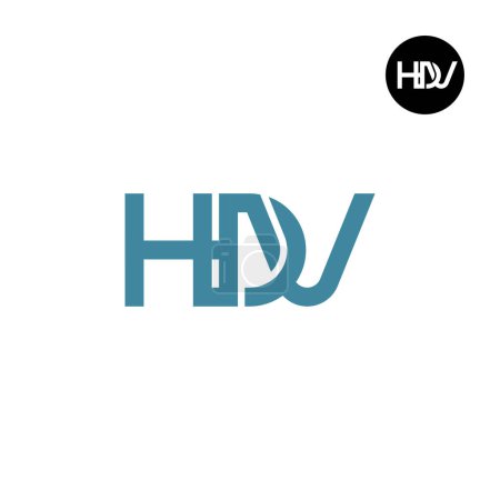 Ilustración de Diseño del logotipo del monograma de la letra HDV - Imagen libre de derechos