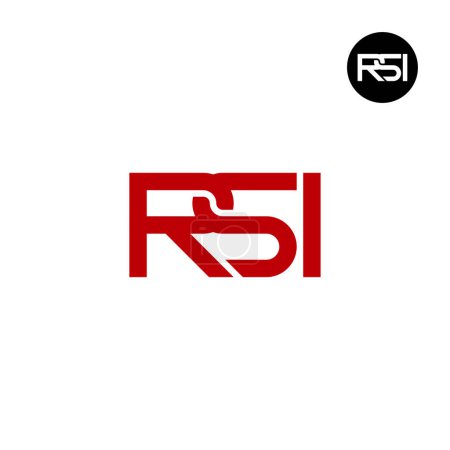 Ilustración de Carta RSI monograma Logo Diseño - Imagen libre de derechos